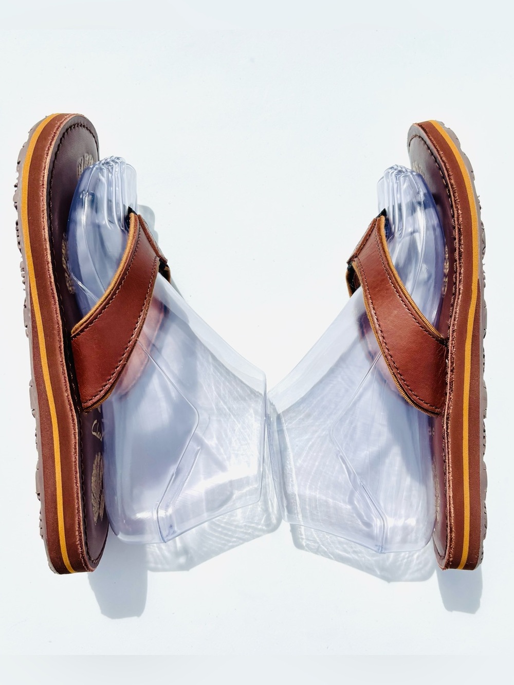 Clarks Womens Leather Flip Flop Sandals 7 Brown Beach Coastal Comfort Boho Earth - Picture 5 of 11